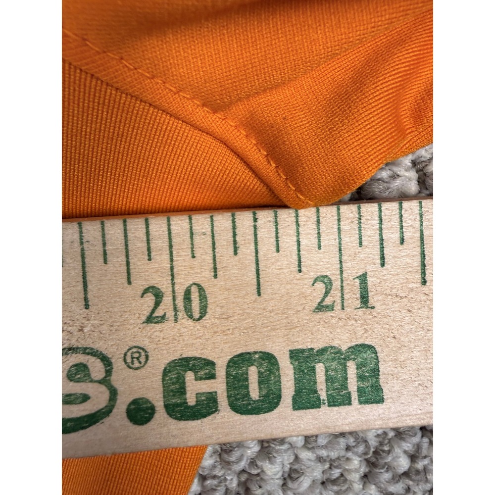 Adidas 1/4 Zip Pullover Shirt Large Orange White 3-Stripe Athletic Track Top L - Picture 3 of 9